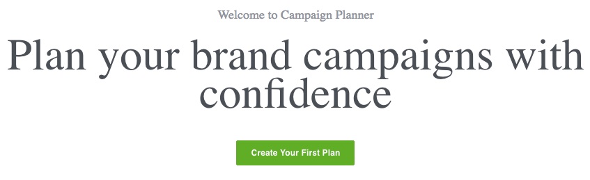 Welcome Screen to Facebook Campaign Planner