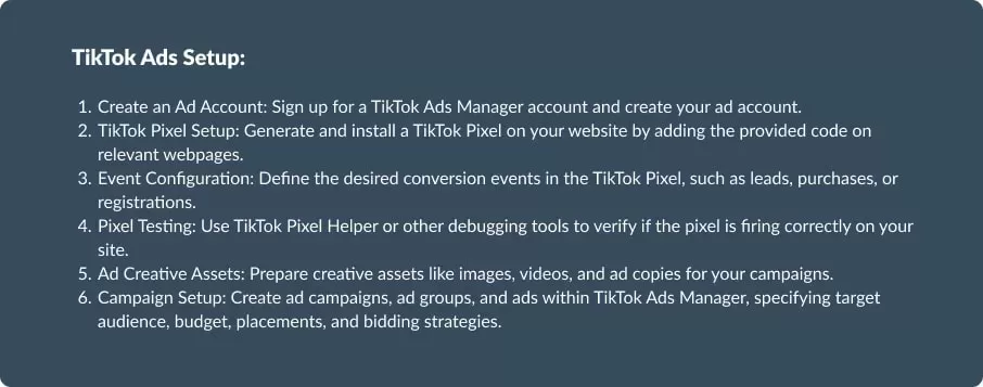 Detailed pProcess for Setting Up Technical Aspects in TikTok