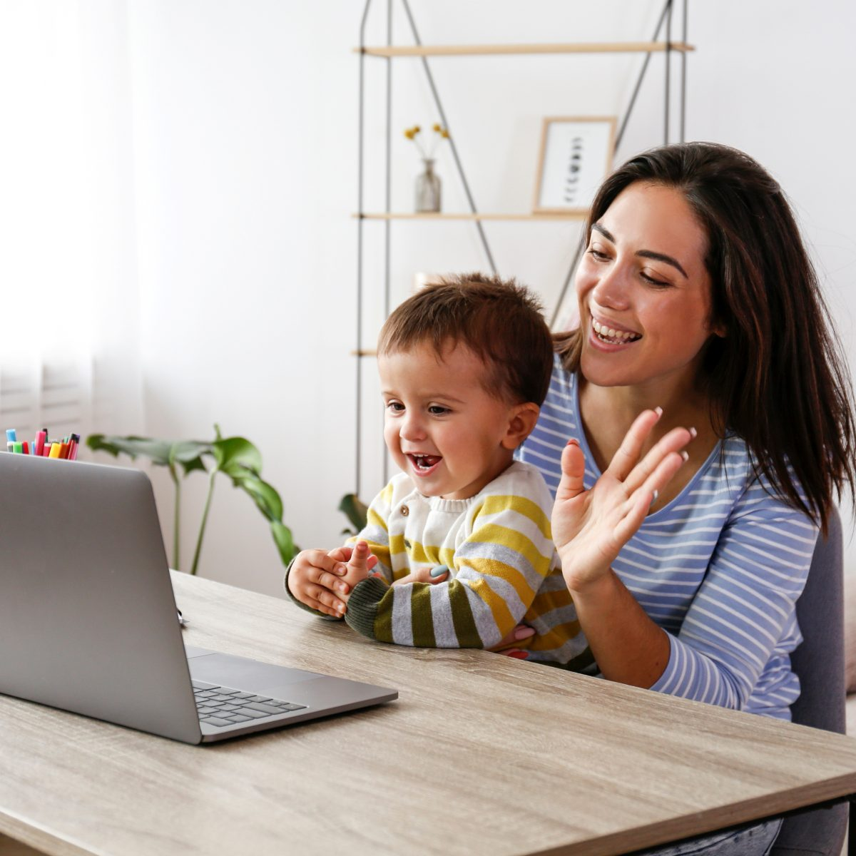 Patient connecting with healthcare provider at home