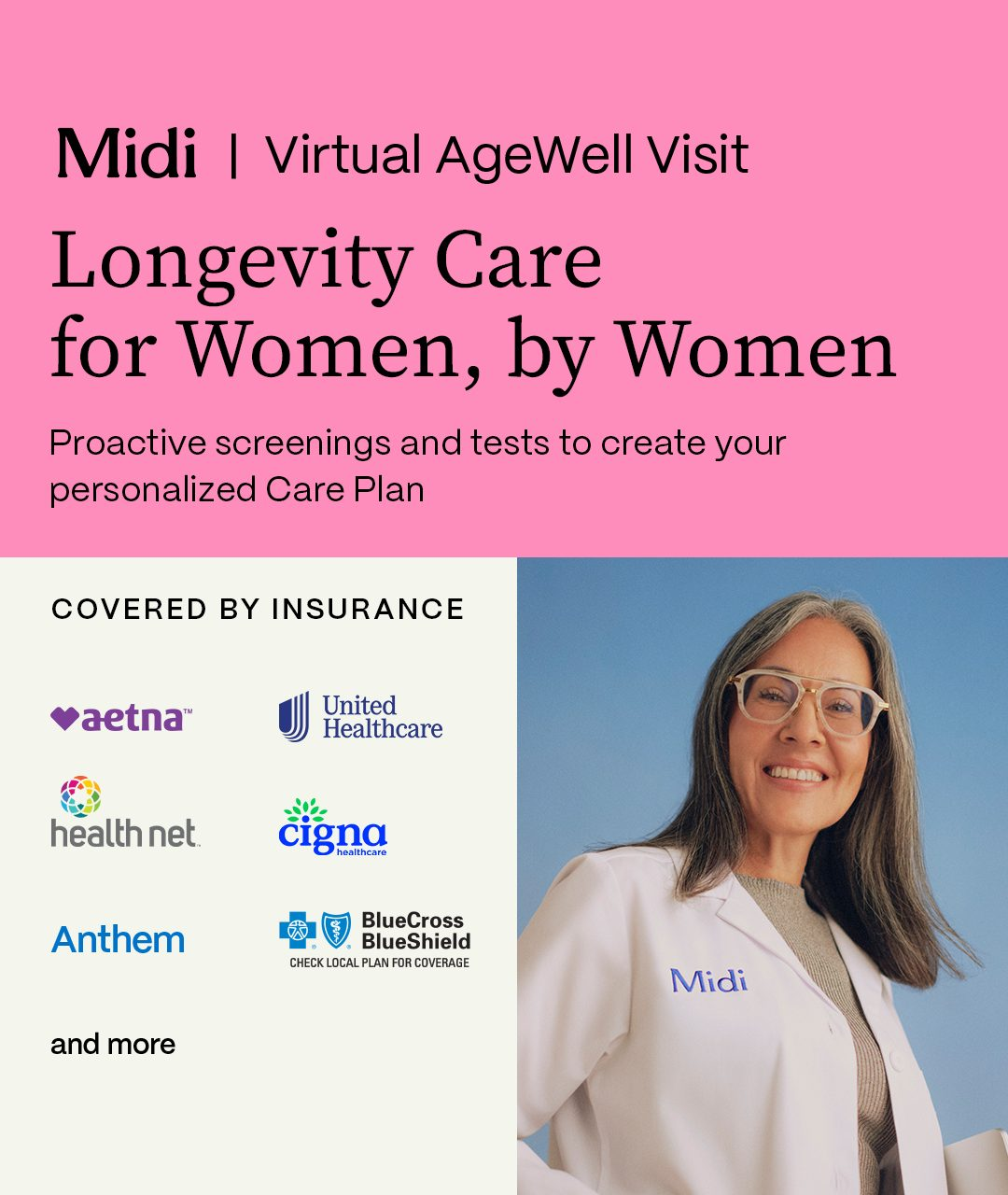 Midi Health, state-targeted insurance-coverage ad